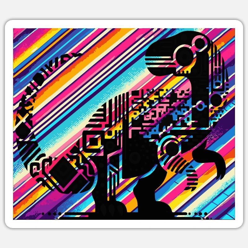 Dino - Sticker taille S (10 x 10 cm) - blanc mat