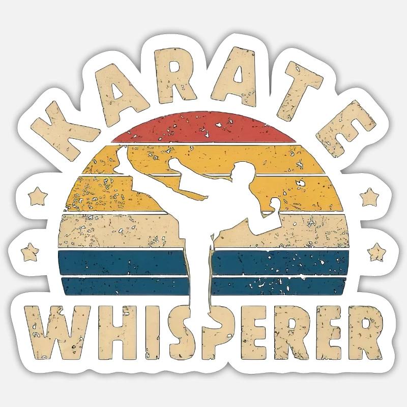 Chuchoteur de karaté - Sticker taille S (10 x 10 cm) - blanc mat