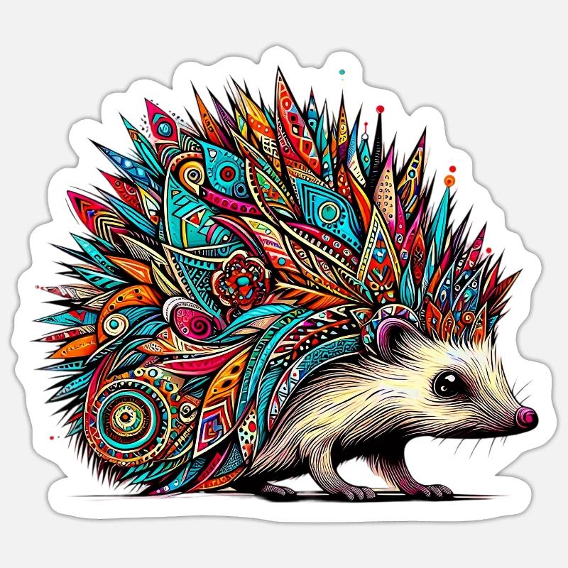 Igel - Sticker Größe S (10 x 10 cm) - Mattweiß