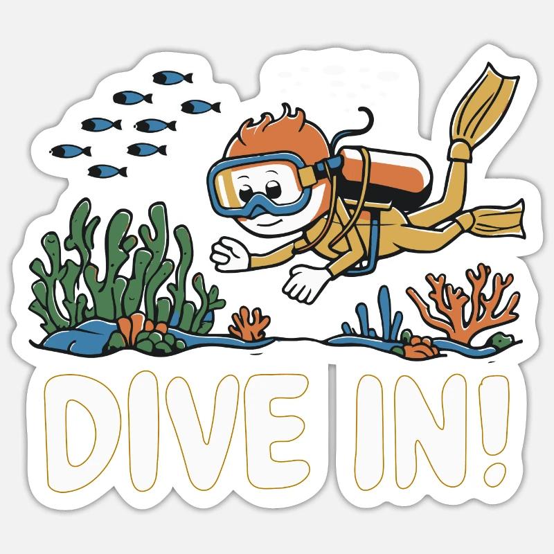 SCUBA DIVERS - Sticker size S (10 x 10 cm) - white matte