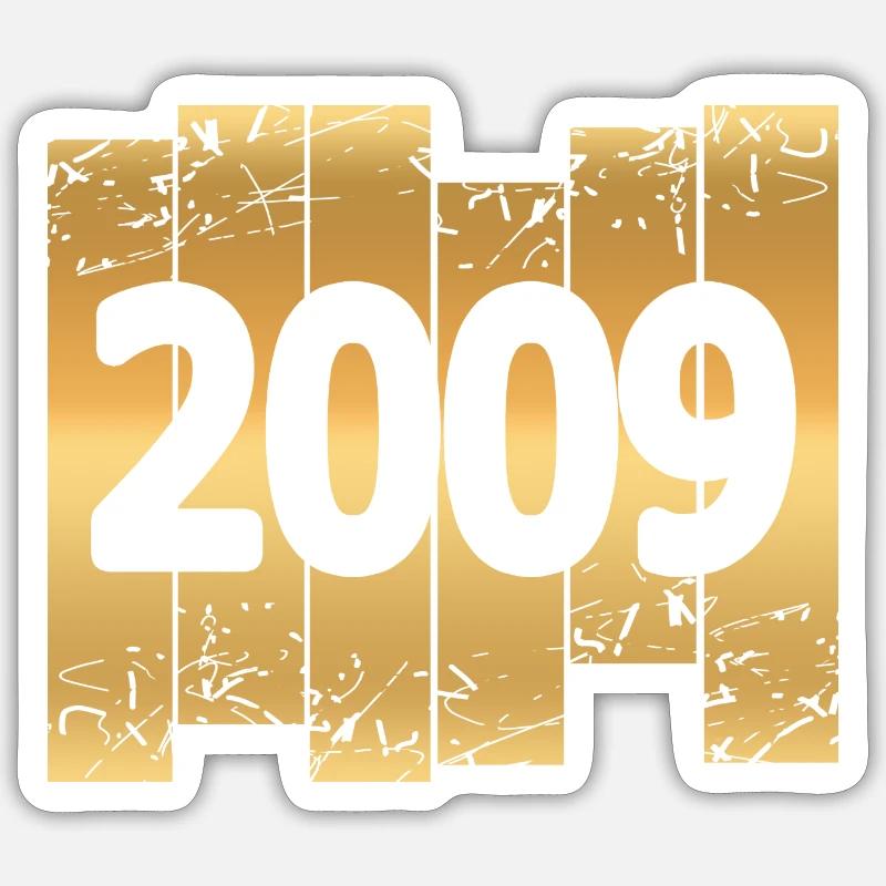 Gold 2009 - Sticker size S (10 x 10 cm) - white matte