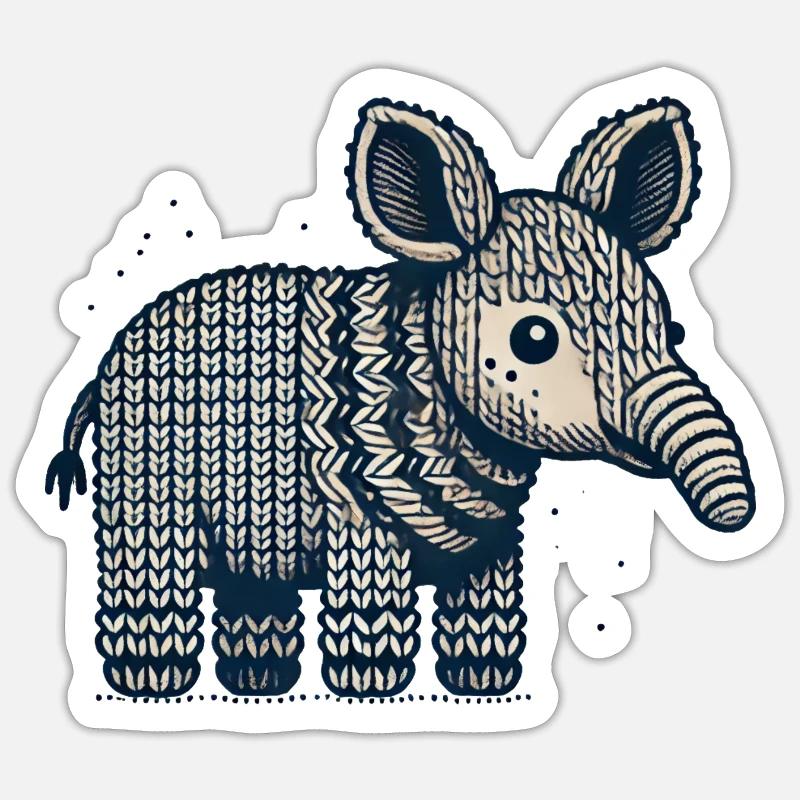 Strick Okapi Sticker Größe S (10 x 10 cm)