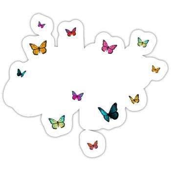 STEFANIE - Girl Name with Colorful Butterflies - Sticker size S (10 x 10 cm) - white matte - Front