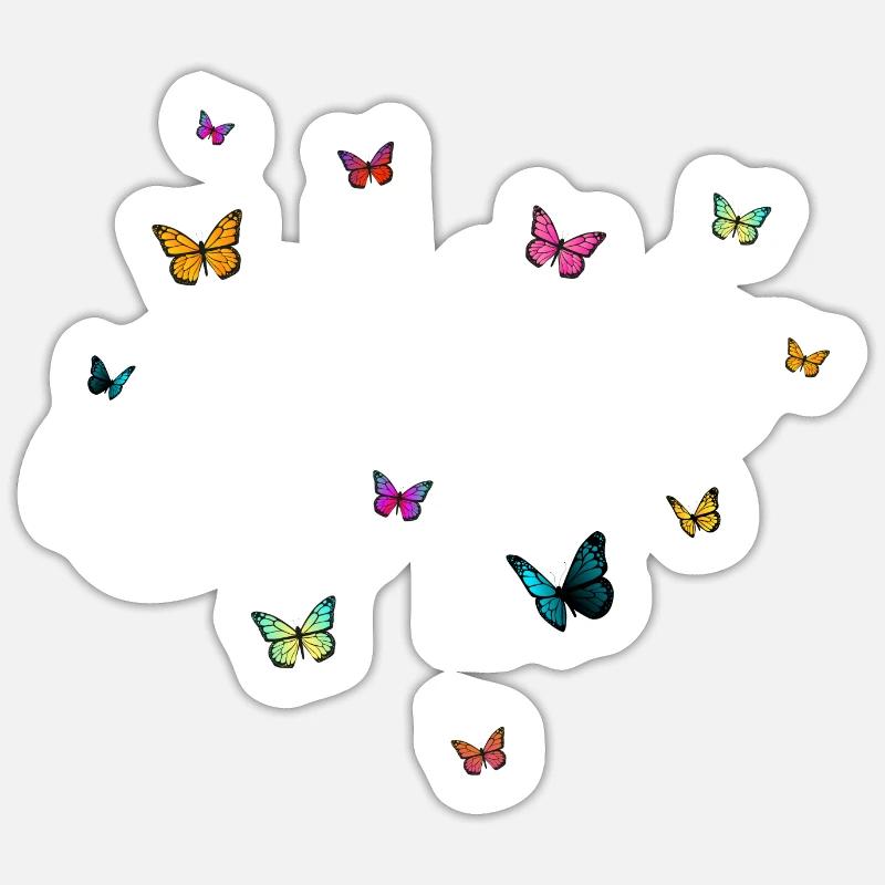 STEFANIE - Mädchen Name mit bunten Schmetterlingen Sticker Größe S (10 x 10 cm)
