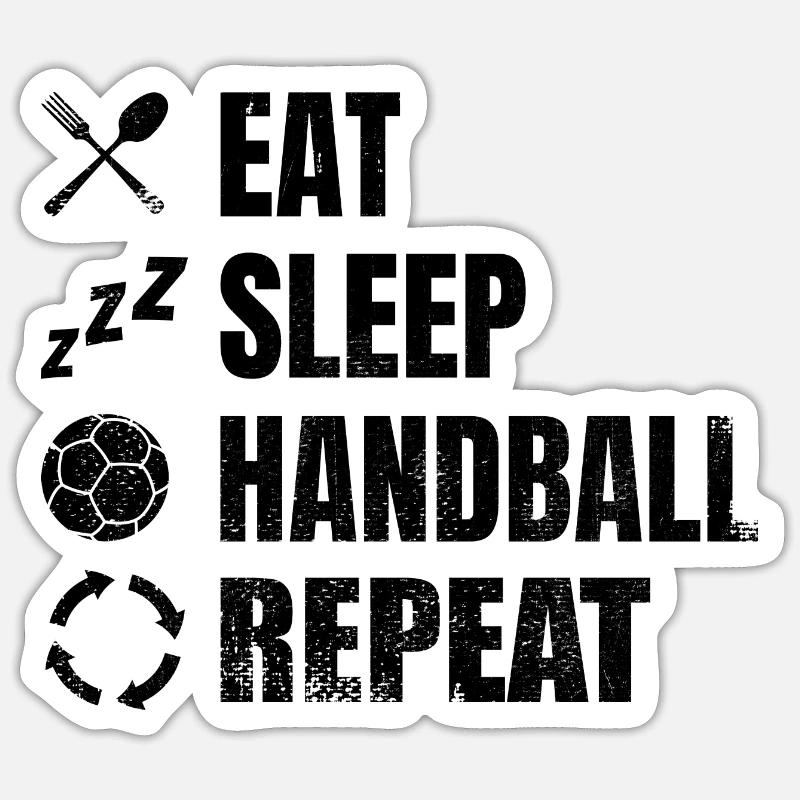 Handball Routine - Sticker taille S (10 x 10 cm) - blanc mat