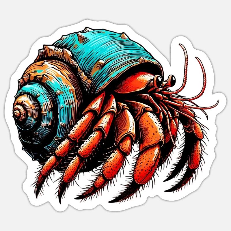 Hermit crab Sticker size S (10 x 10 cm)