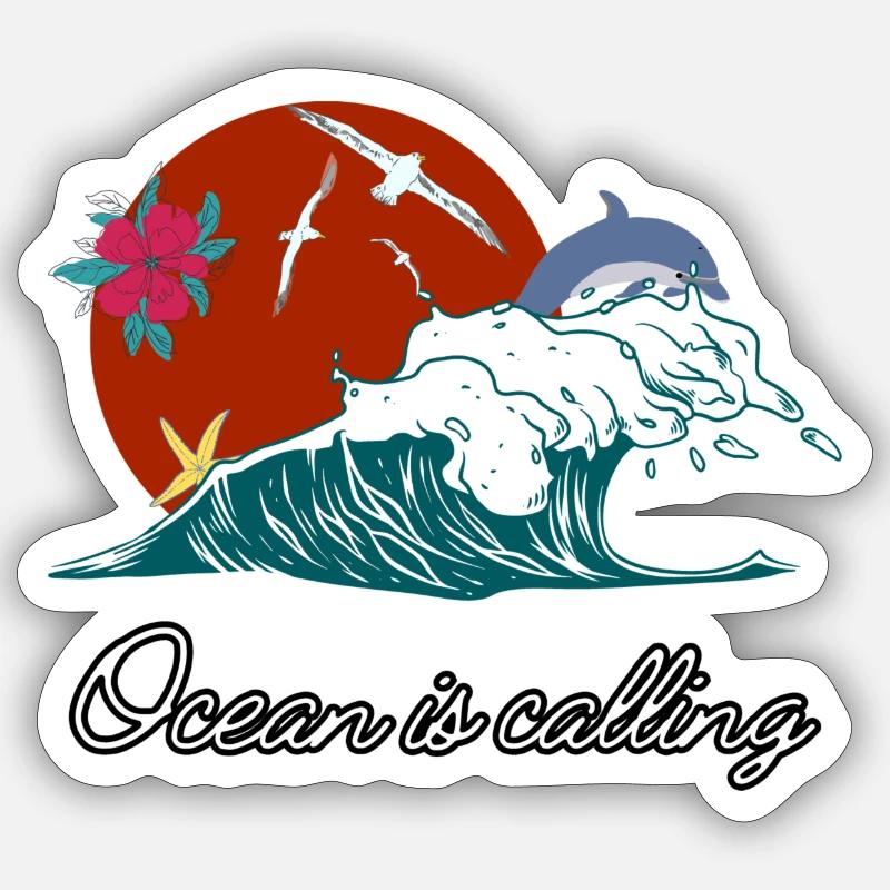 Das Meer ruft Sticker Größe S (10 x 10 cm)