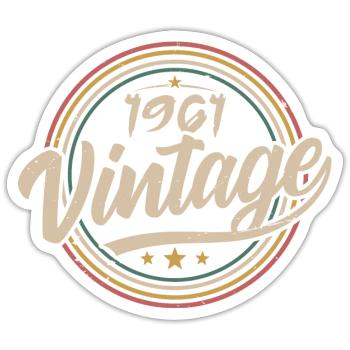 1961 Vintage 1961 Birthday Gift - Retro Style 1961 - Sticker size S (10 x 10 cm) - white matte - Front
