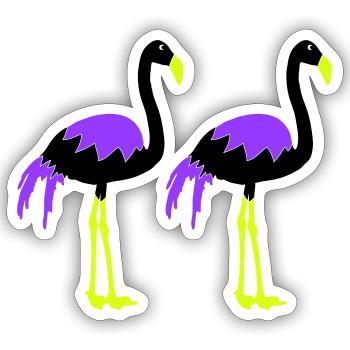 flamingos - Sticker size S (10 x 10 cm) - white matte - Front