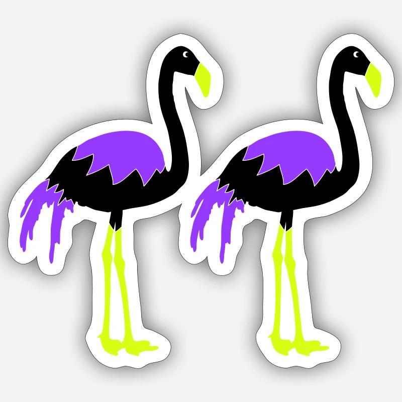 flamingos - Sticker Größe S (10 x 10 cm) - Mattweiß