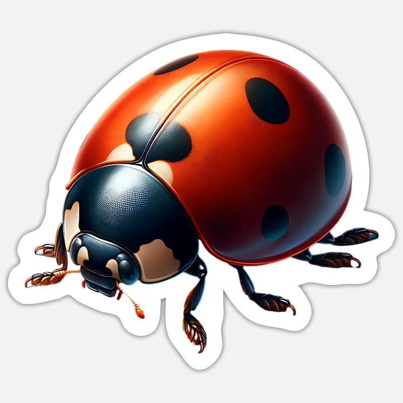 Marienkäfer - Sticker Größe S (10 x 10 cm) - Mattweiß