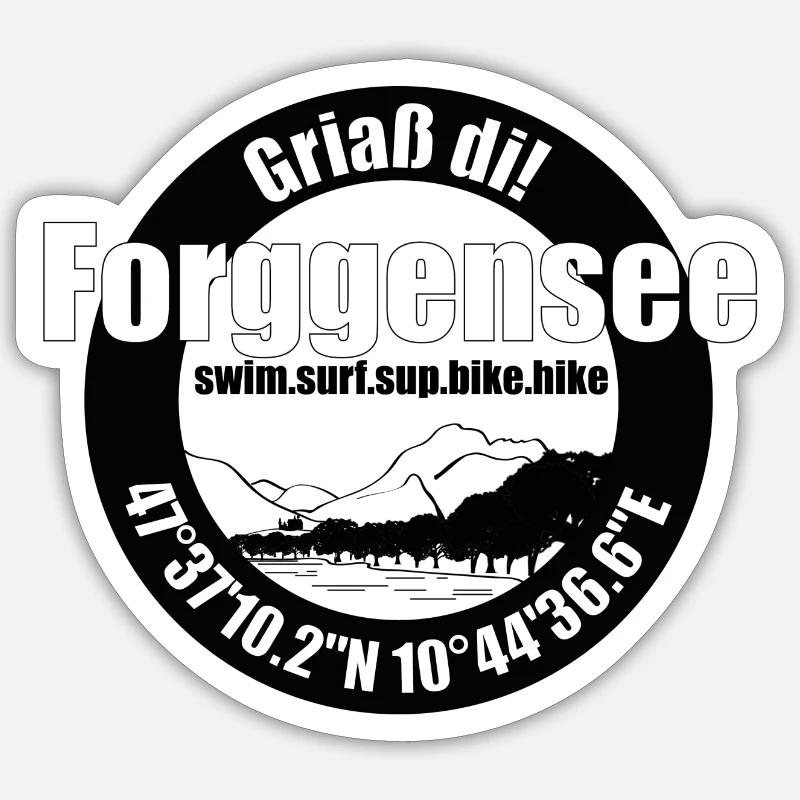 Forggensee dans l’Ostallgäu Sticker taille S (10 x 10 cm)
