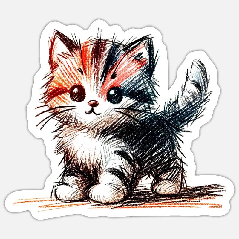 Kitten Sticker size S (10 x 10 cm)