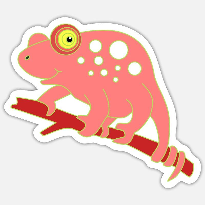 Chamaeleon tier - Sticker Größe S (10 x 10 cm) - Mattweiß
