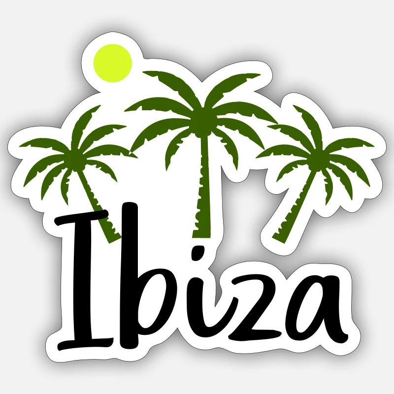 Ibiza - Sticker taille S (10 x 10 cm) - blanc mat