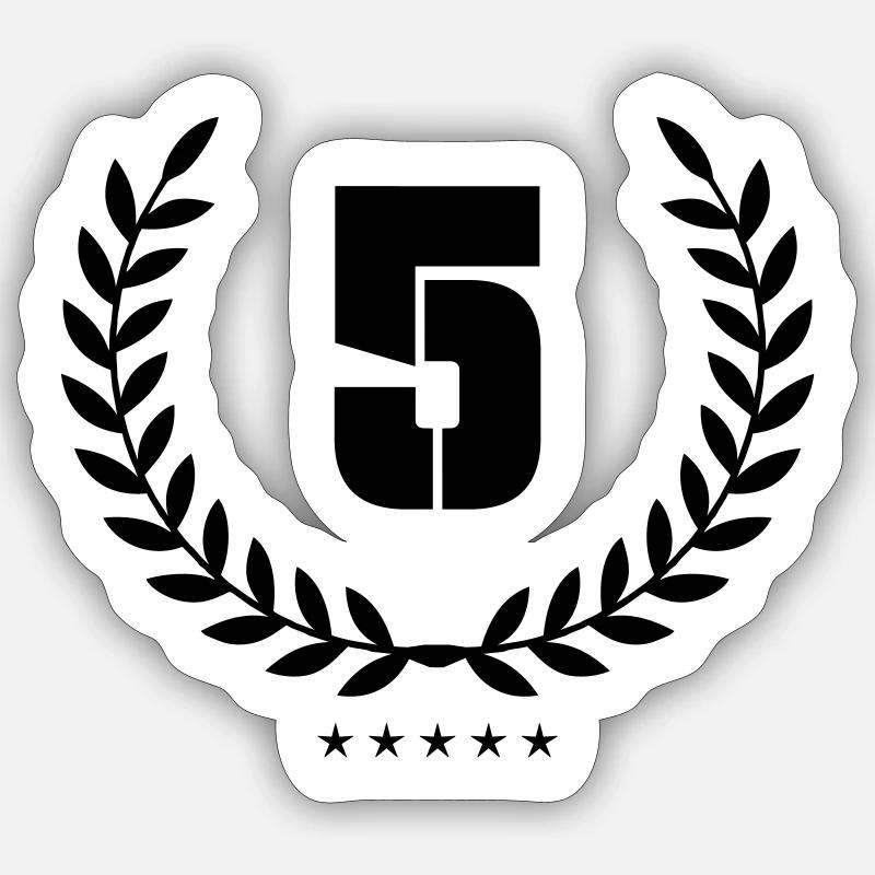 Couronne 5 - Sticker taille S (10 x 10 cm) - blanc mat