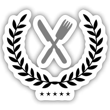 Cutlery Coat of Arms - Sticker size S (10 x 10 cm) - white matte - Front