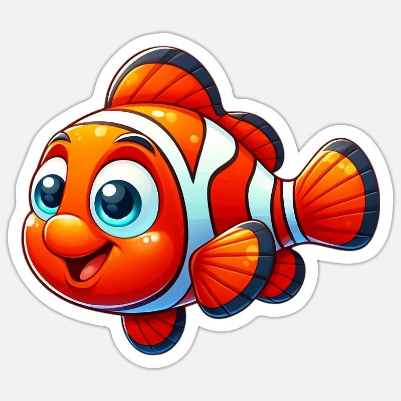 Clownfische - Sticker Größe S (10 x 10 cm) - Mattweiß