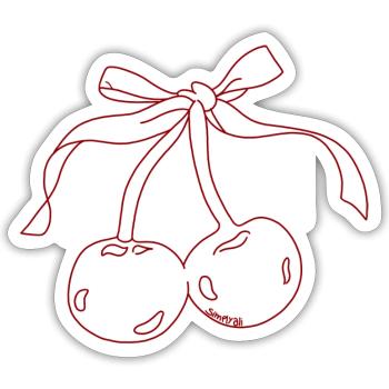 Arc de cerisier - Sticker taille S (10 x 10 cm) - blanc mat - Devant