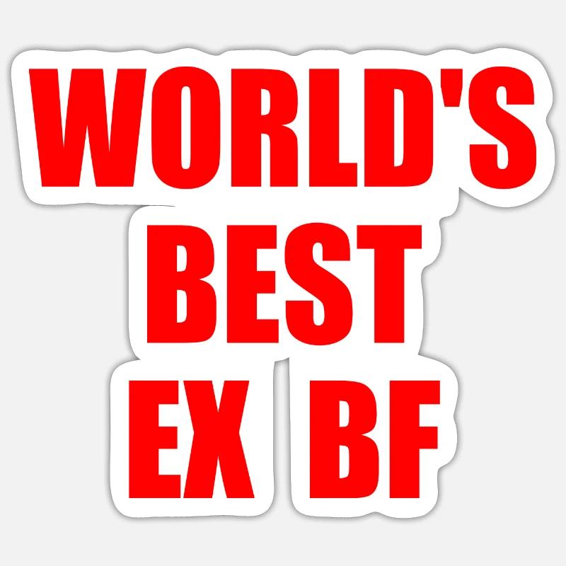worlds best ex bf - Sticker Größe S (10 x 10 cm) - Mattweiß