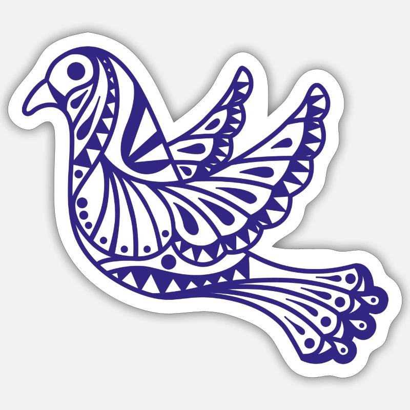 Colombe - Sticker taille S (10 x 10 cm) - blanc mat