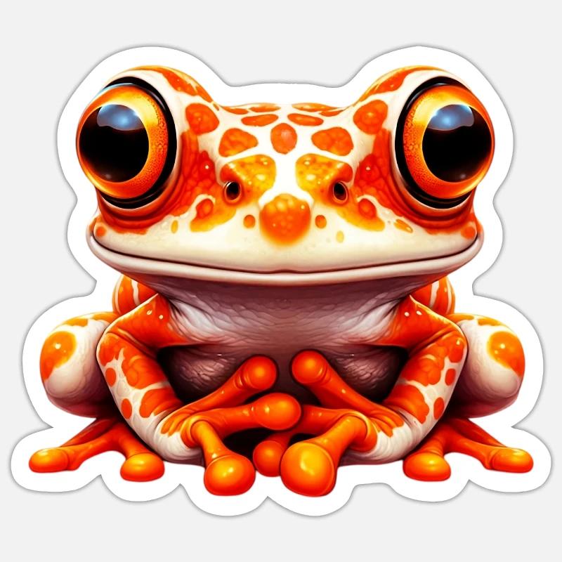 Grenouille - Sticker taille S (10 x 10 cm) - blanc mat