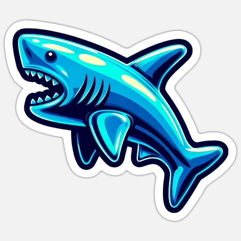 Hai - Sticker Größe S (10 x 10 cm) - Mattweiß