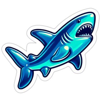 Shark - Sticker size S (10 x 10 cm) - white matte - Front