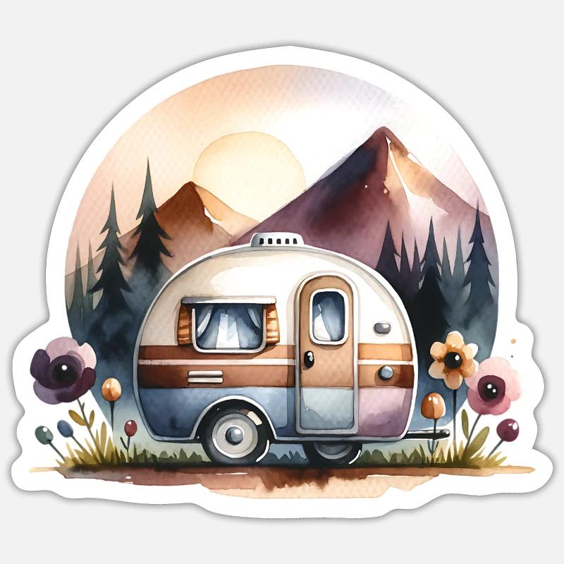 camping Sticker size S (10 x 10 cm)