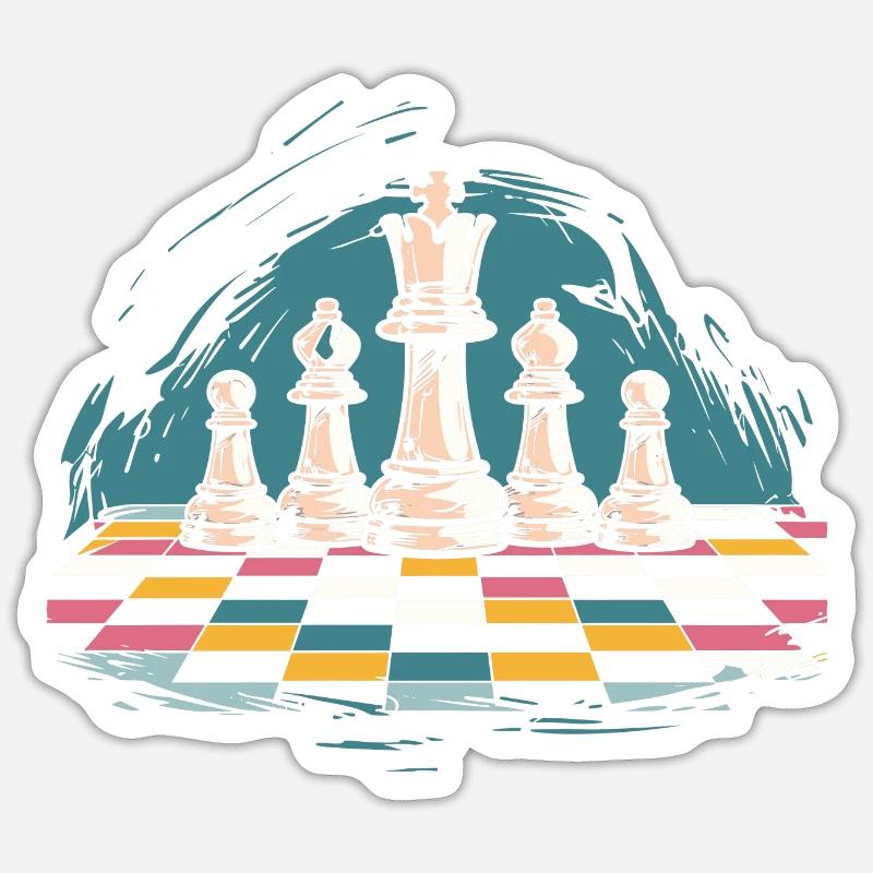 Graphismes d’échecs - Sticker taille S (10 x 10 cm) - blanc mat