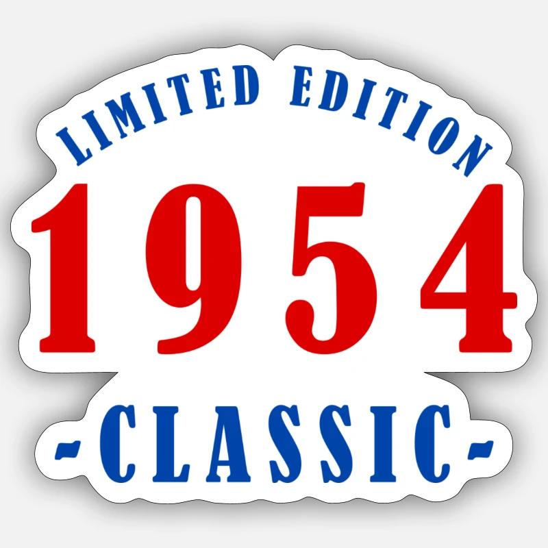 1954 Naissance - Sticker taille S (10 x 10 cm) - blanc mat