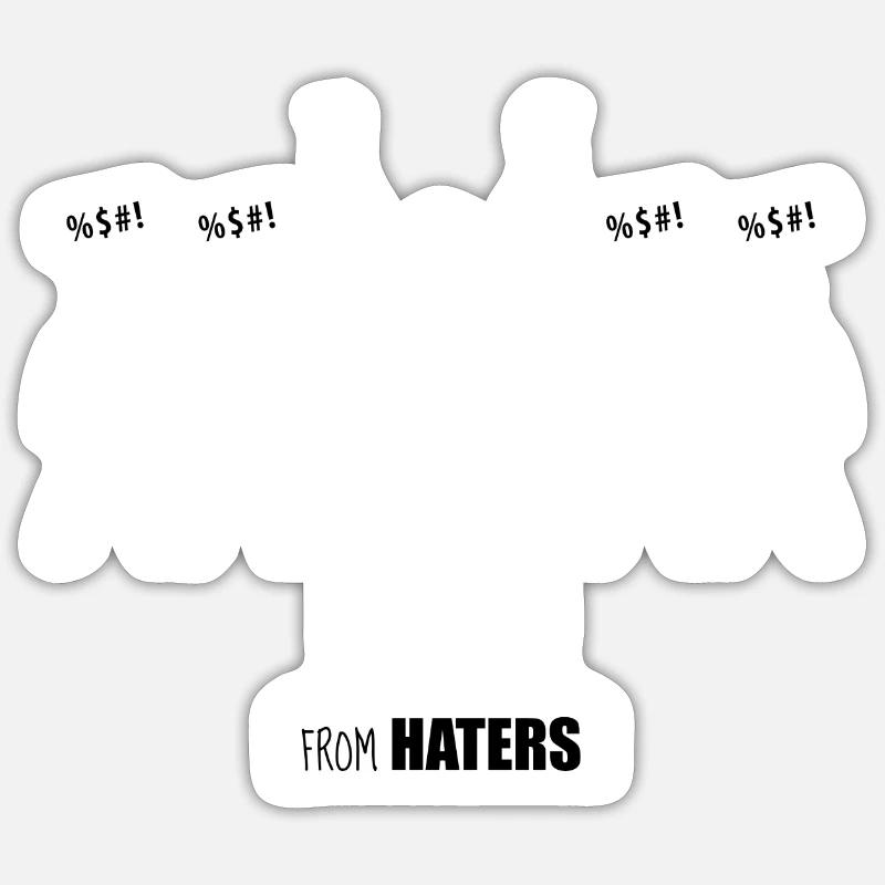 Frei von Hatern - Sticker Größe S (10 x 10 cm) - Mattweiß