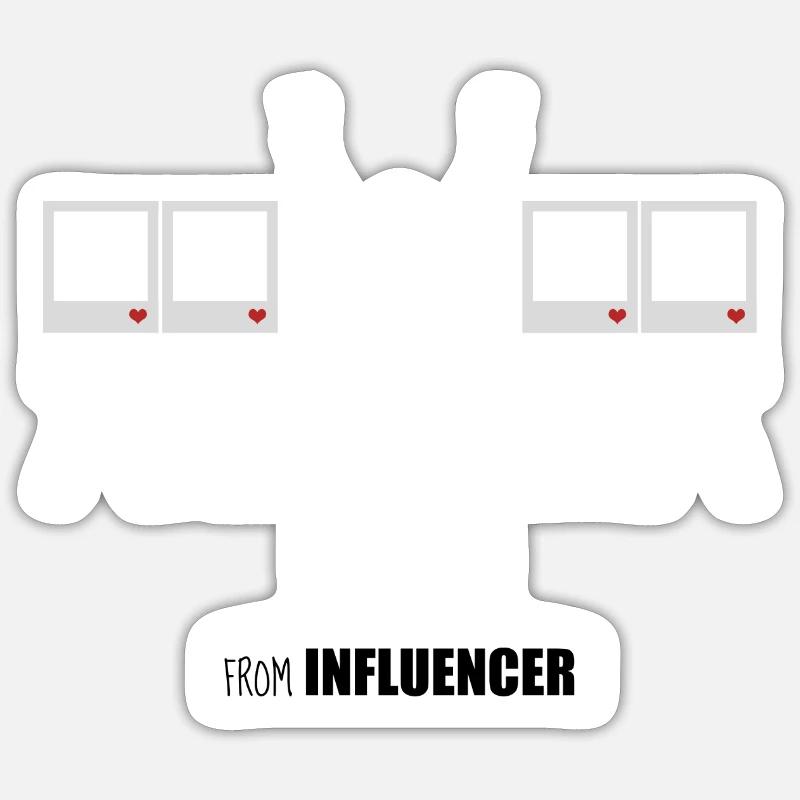 Sans influenceur - Sticker taille S (10 x 10 cm) - blanc mat