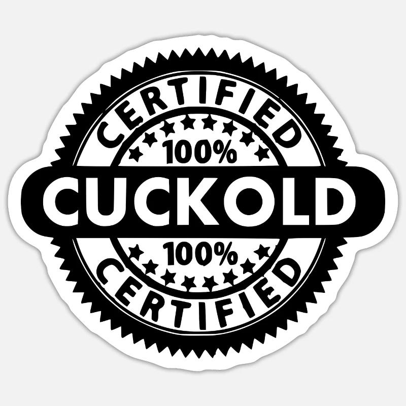 certified cuckold - Sticker size S (10 x 10 cm) - white matte