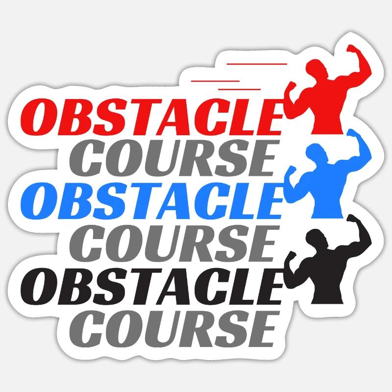 Parcours d’obstacles - Obstacles - Sticker taille S (10 x 10 cm) - blanc mat