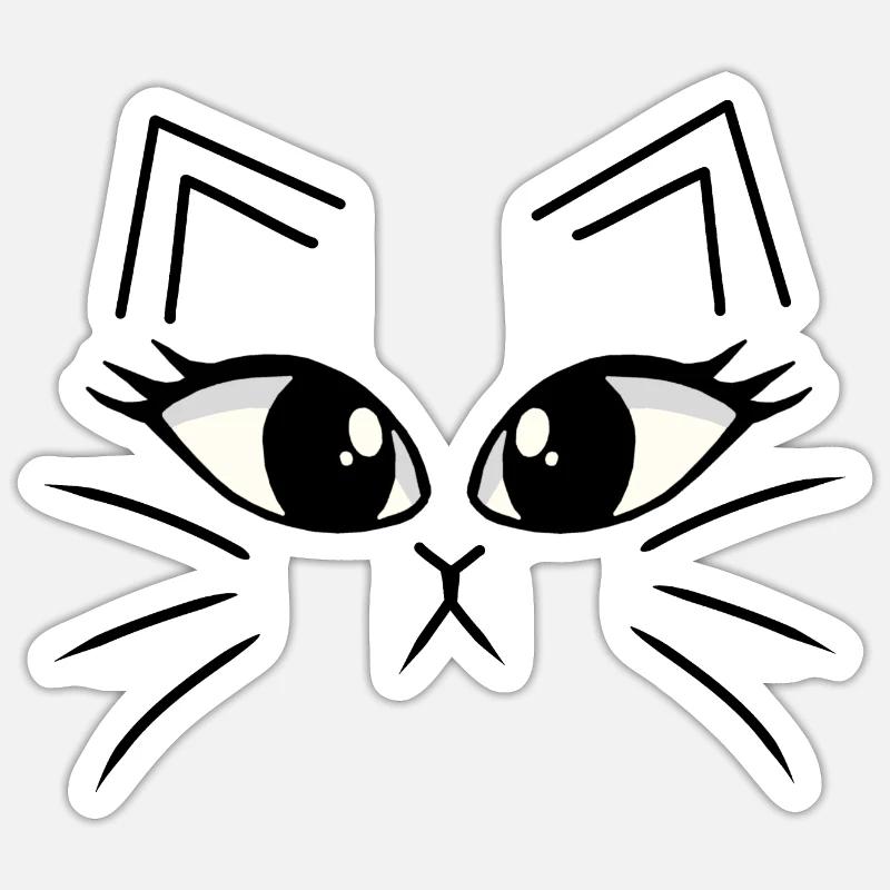 Kätzchen Katze Katzen - Sticker størrelse S (10 x 10 cm) - mat hvid