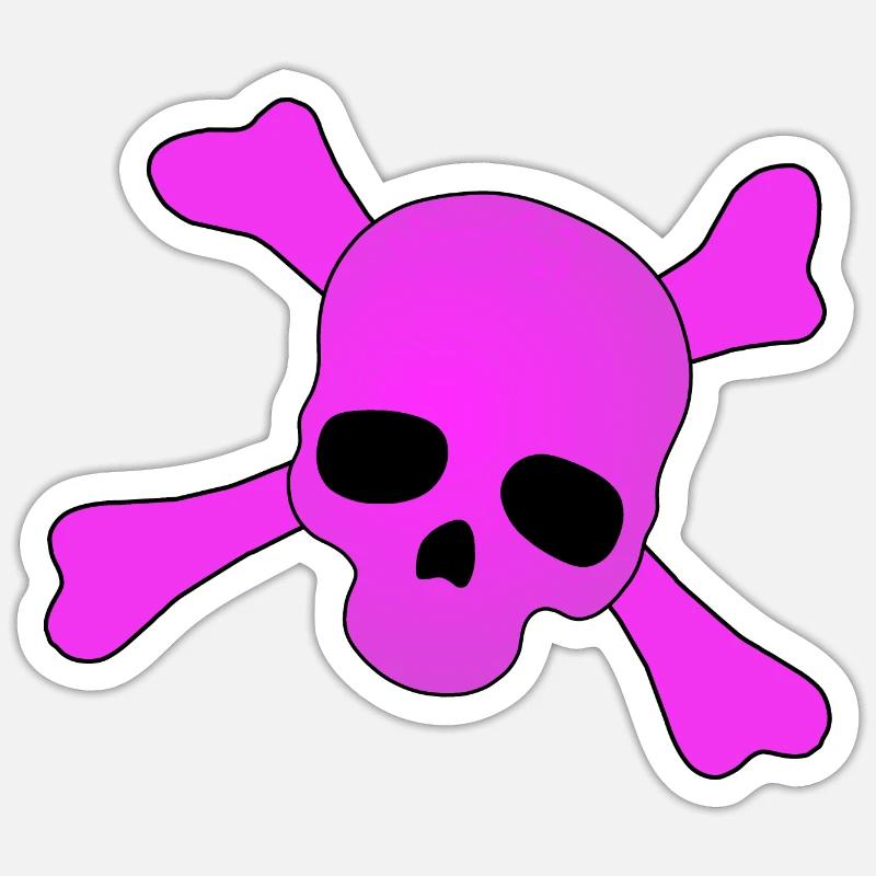 Pink Skull - Sticker size S (10 x 10 cm) - white matte