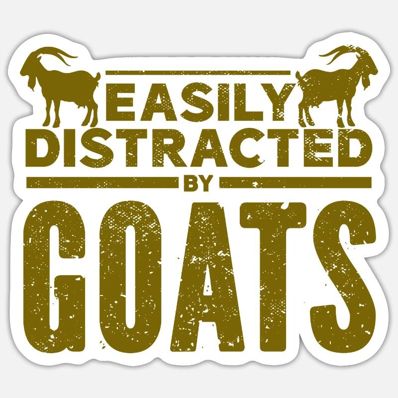 Ziege - Bock - Geiß - Bauernhof - Zoo - Urlaub - Sticker Größe S (10 x 10 cm) - Mattweiß