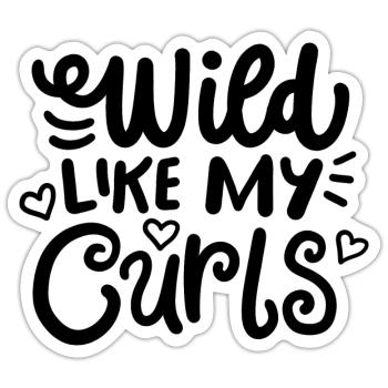 Locken Haare lockig - Sticker Größe S (10 x 10 cm) - Mattweiß - Vorne