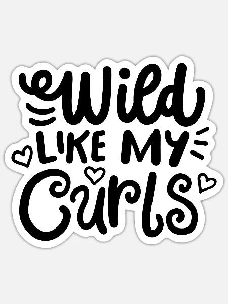 Locken Haare lockig - Sticker Größe S (10 x 10 cm) - Mattweiß
