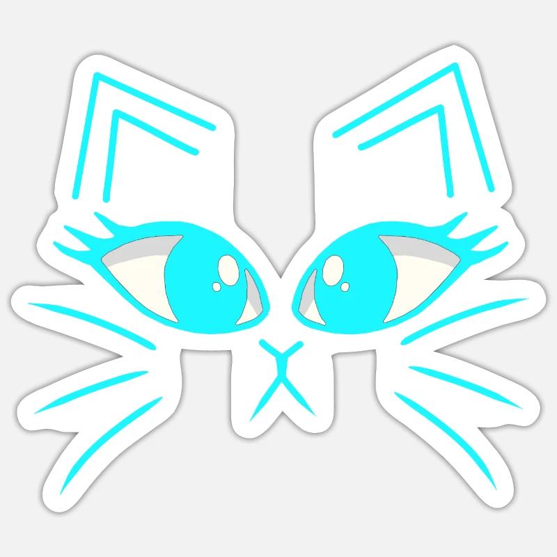 Katze Katzen Kätzchen Katzengesicht - Sticker Größe S (10 x 10 cm) - Mattweiß
