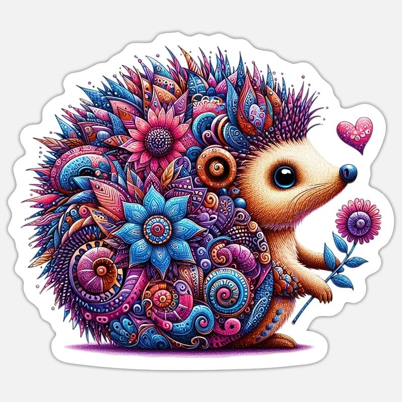 Hedgehog - Sticker size S (10 x 10 cm) - white matte