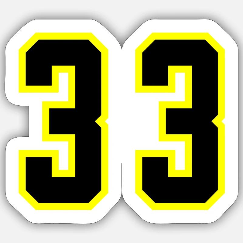 33 Number Leotard - Sticker size S (10 x 10 cm) - white matte