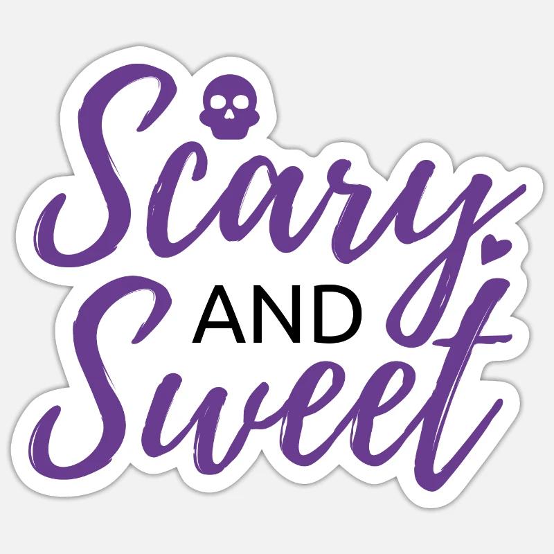 Effrayant et doux – Lettrage - Sticker taille S (10 x 10 cm) - blanc mat