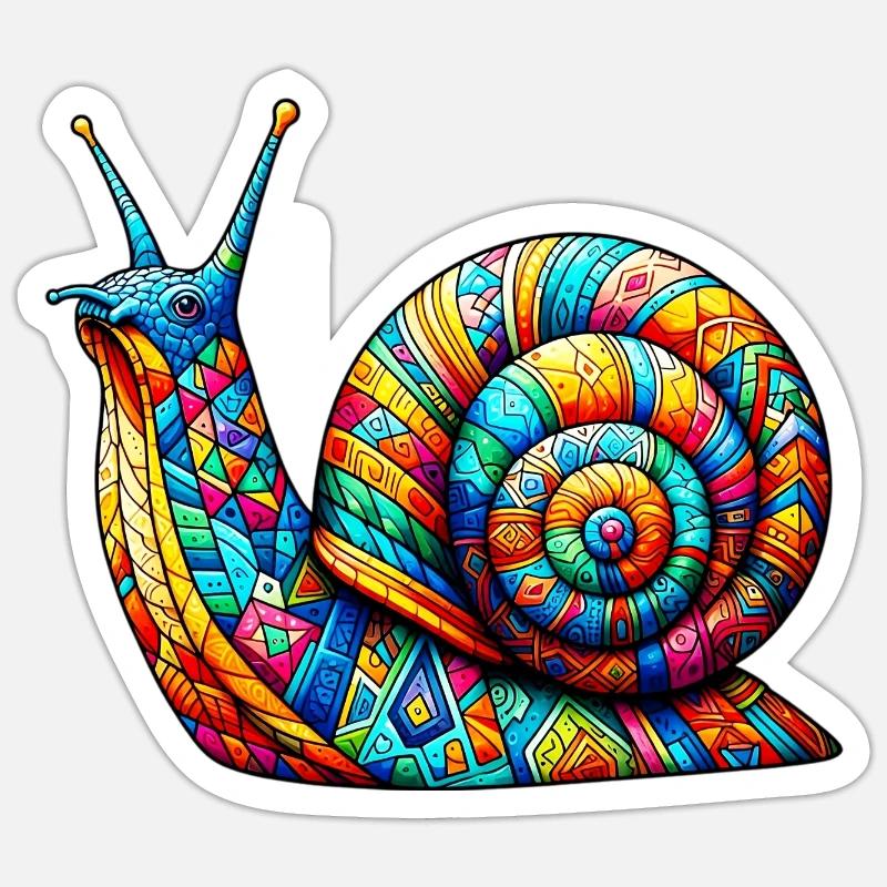 Escargot - Sticker taille S (10 x 10 cm) - blanc mat