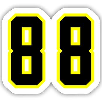 88 Number Jersey - Sticker size S (10 x 10 cm) - white matte - Front