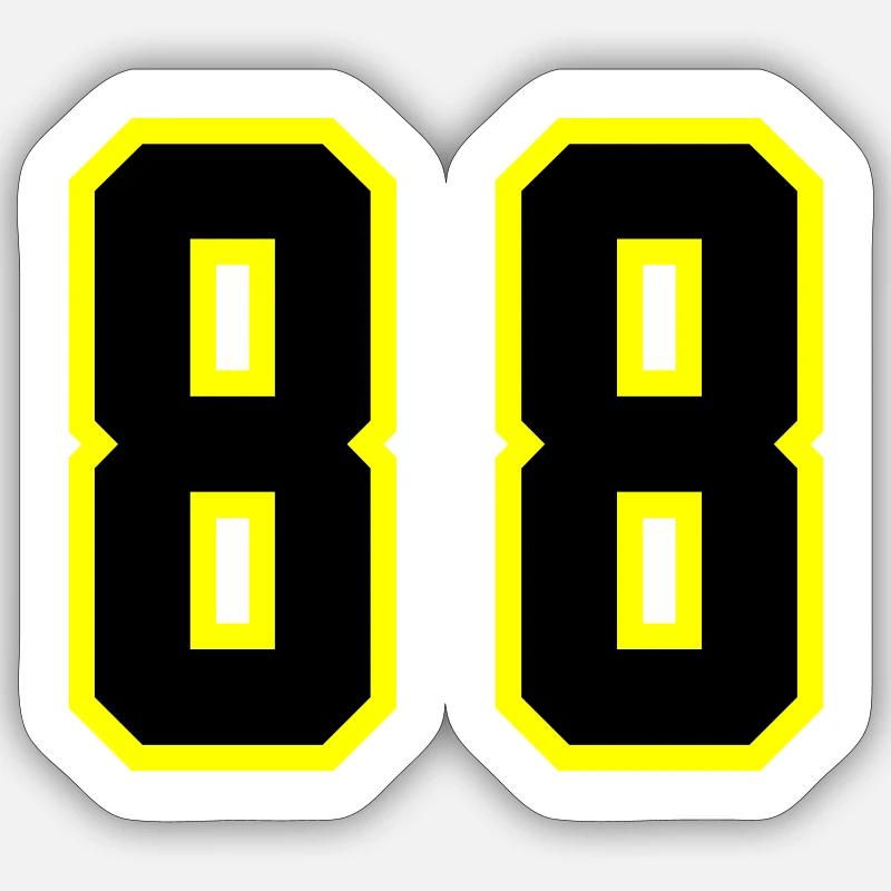 Maillot à numéros 88 - Sticker taille S (10 x 10 cm) - blanc mat