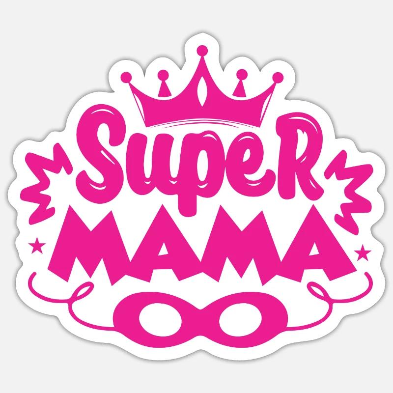 Super mom - Sticker size S (10 x 10 cm) - white matte