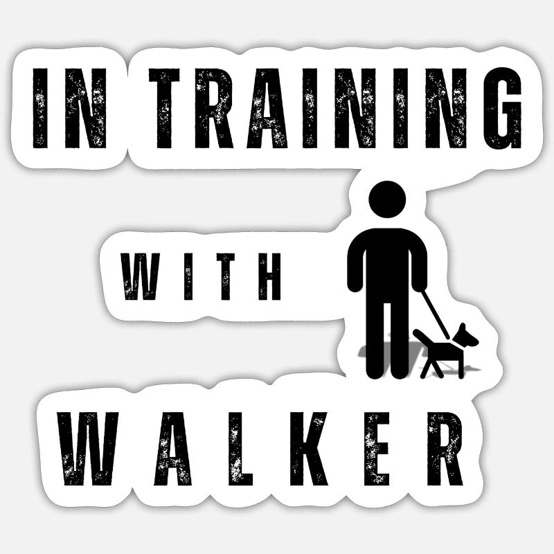 En formation avec Walker - Sticker taille S (10 x 10 cm) - blanc mat
