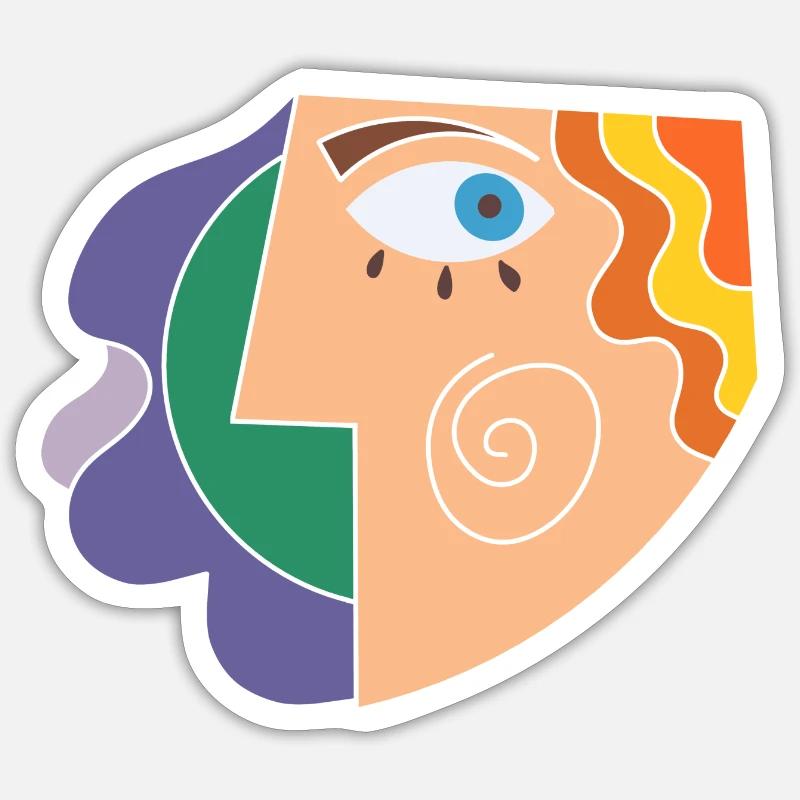 Dessin abstrait Sticker taille S (10 x 10 cm)